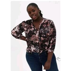 Torrid Georgette Bow Tie Blouse Size 2xl
